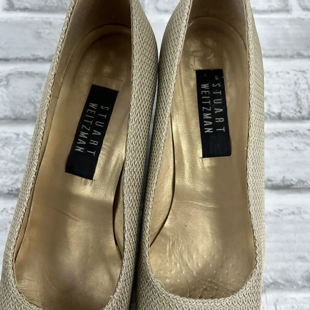 Stuart Weitzman Women’s Size 8 Square Toe Woven Pumps Vintage